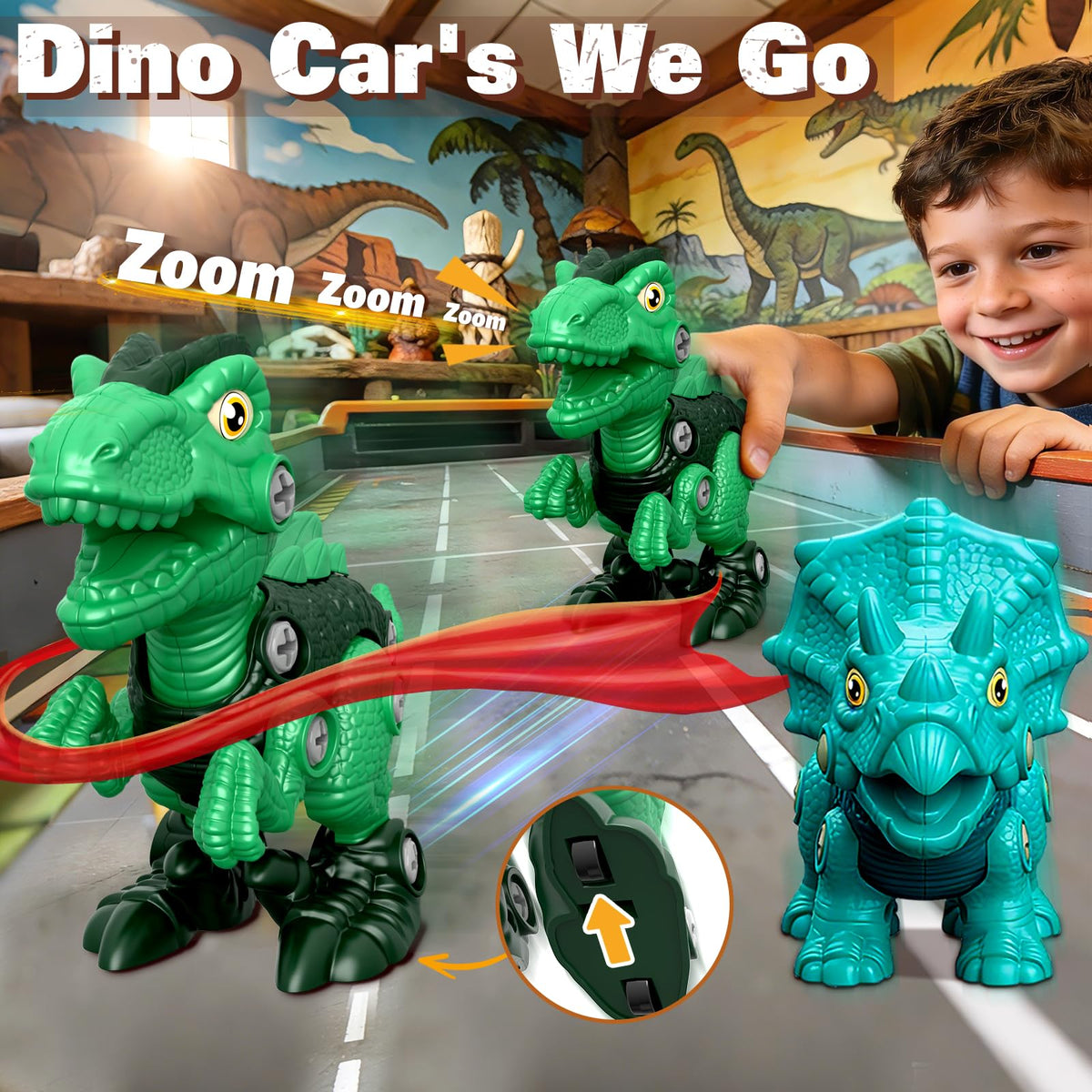 Laradola dinosaur parts puzzle enhances fine motor skills through precise assembly.