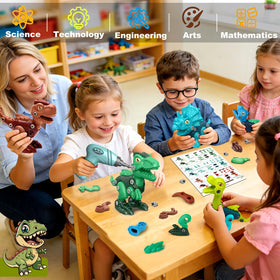 Laradola dinos with wheels transforming into cars adds dynamic play value.