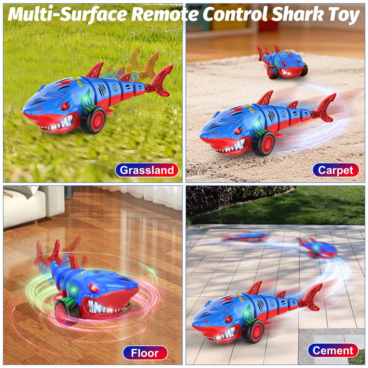 Laradola Shark RC car performing a 360° spin for exciting stunts.