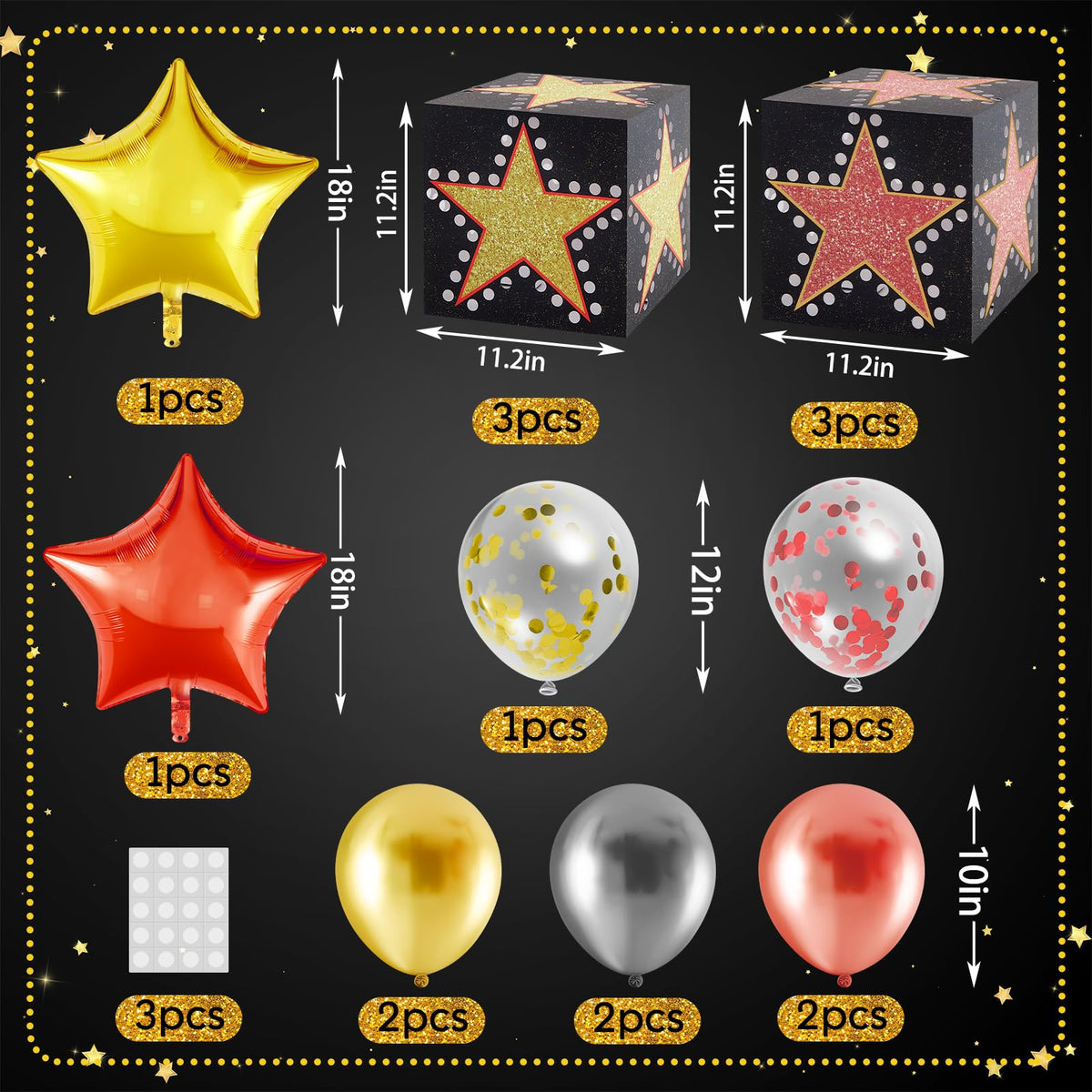 LaRandom 24-inch red star balloon creates bold red carpet vibes