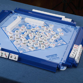 LaRandom durable dark blue mahjong rack set for long game sessions