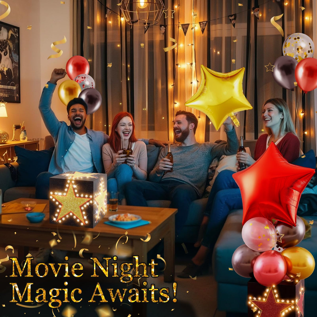 LaRandom glowing movie star box highlights warm light at gatherings