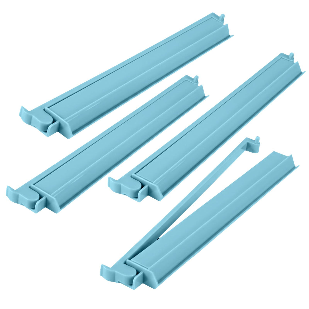 LaRandom misty blue acrylic tile racks with pushers for four-player mahjong sessions