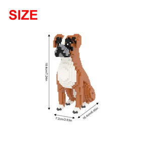 Larcele Boxer dog model with tiny bricks ideal for focused building sessions.
