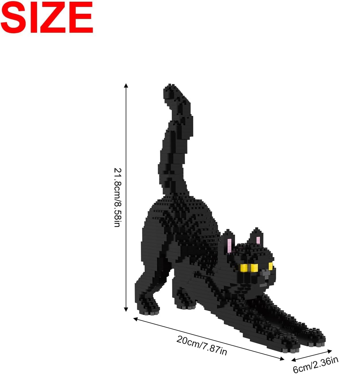 Larcele cat micro bricks tiny pieces shown for meticulous assembly