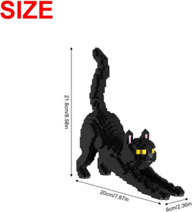 Larcele cat micro bricks tiny pieces shown for meticulous assembly