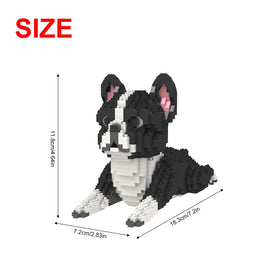 Larcele mini pet bricks featuring Boston Terrier for creative play.