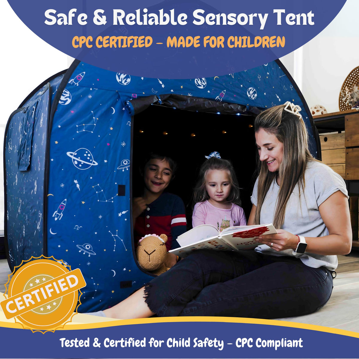 L'Arche sensory tent dual windows ensure airflow and quiet time