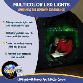 L'Arche sensory tent dual windows promote airflow while maintaining a private, soothing area.