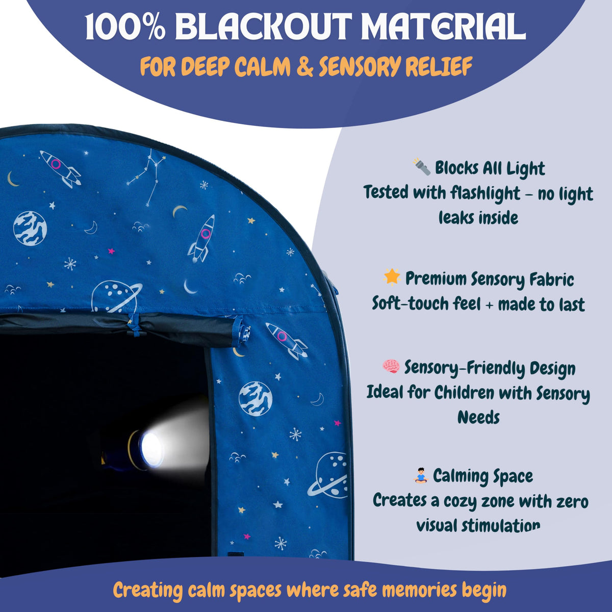 L'Arche sensory tent folds flat for easy transport