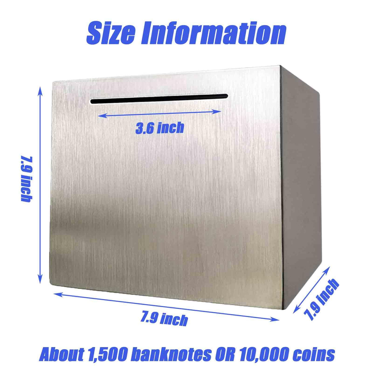 LARCOLO piggy bank six-sided closed design emphasizes secure, no-withdrawal saving until goal reached.
