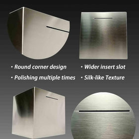 LARCOLO piggy bank stainless steel surface detail showcases scratch resistance and corrosion protection.