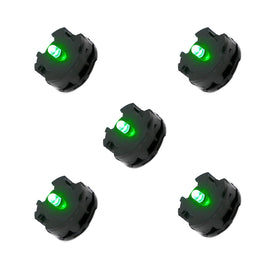Larimuer green LED units illuminate Gundam GN-X models for realistic lighting.