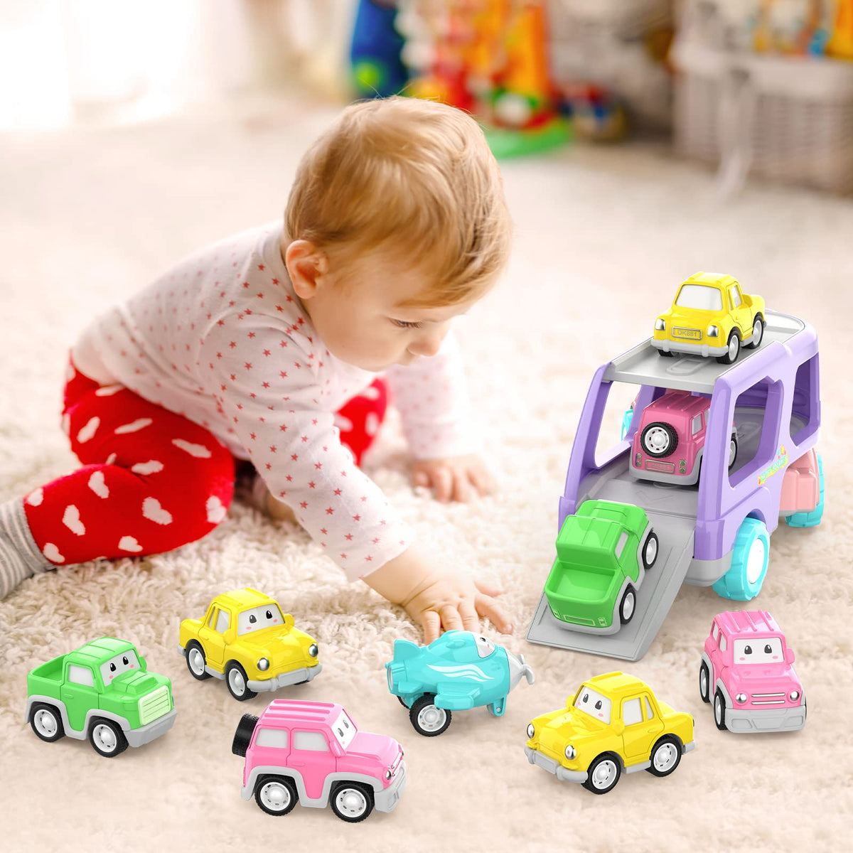 LASCOTON pink design makes a cheerful, gift-ready toy cabinet staple.