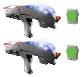 LASER X blaster with responsive sensors for accurate hits.