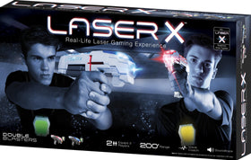 LASER X two-player set with blasters and vests for outdoor battles.