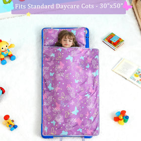 Lasoftan nap mat with soft Minky blanket for cozy rests.