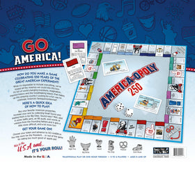 Late for the Sky America-Opoly tokens on the table for lively competition