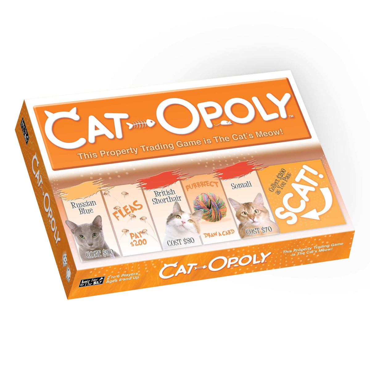 Late for the Sky CAT-opoly game board for family play and strategy