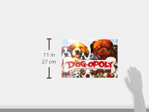 Late for the Sky Dog-Opoly colorful board artwork boosts visual appeal.