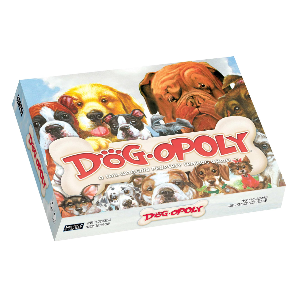 Late for the Sky Dog-Opoly board layout for family game night fun.