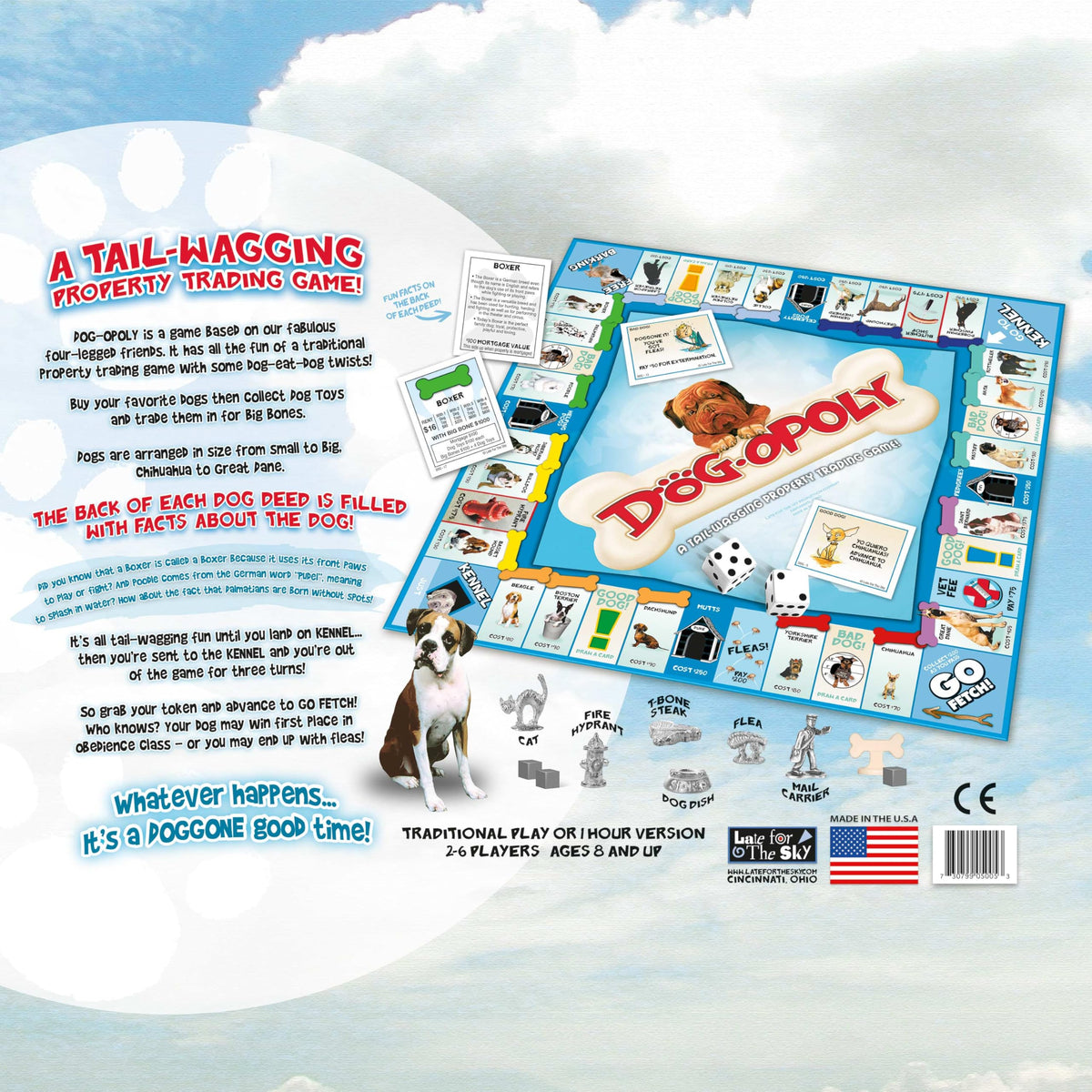 Late for the Sky Dog-Opoly family night visuals support inclusive gameplay.