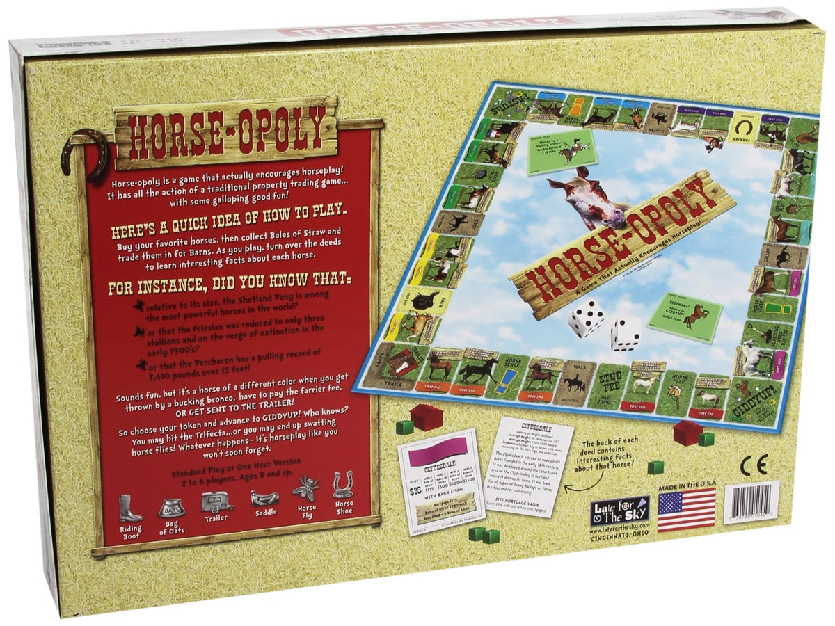 Late for the Sky Horse-Opoly player tokens for quick identification and engagement