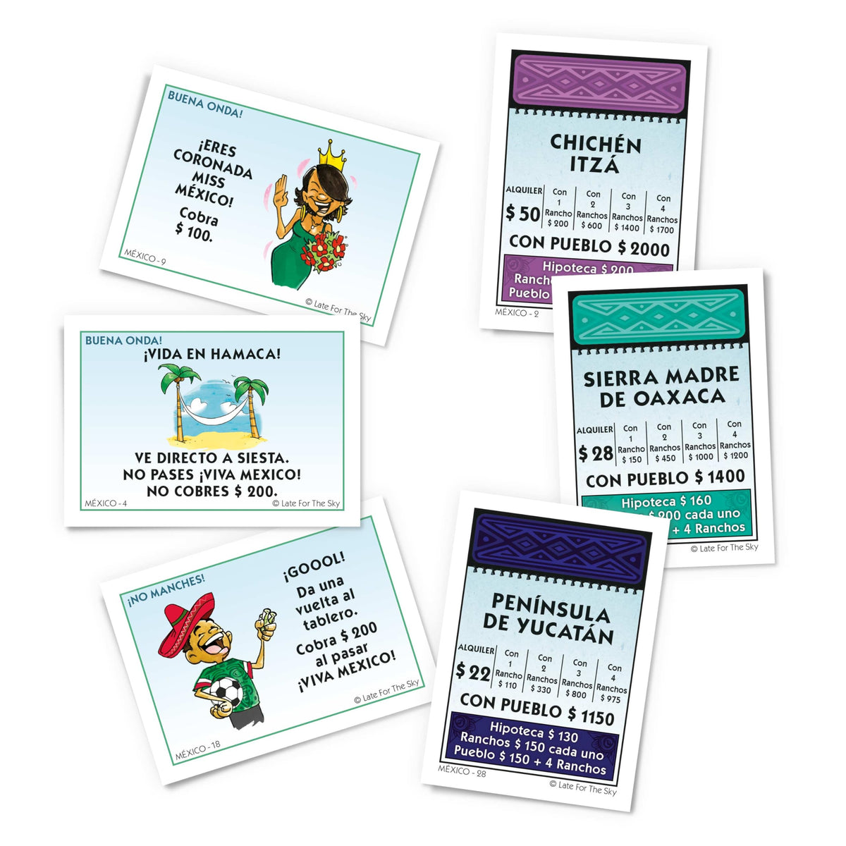 Late for the Sky Mexico-Opoly paper money for tactile budgeting and trades