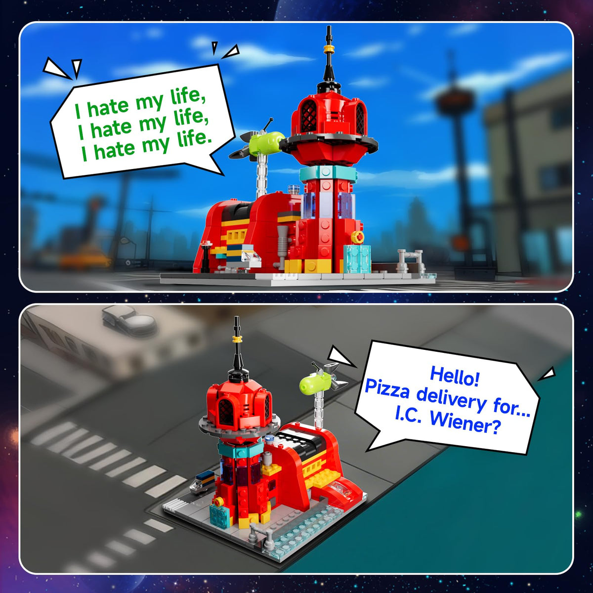 Latephiy Future Planet Express Headquarter mini ship top detail
