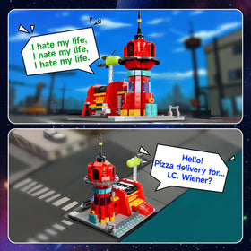 Latephiy Future Planet Express Headquarter mini ship top detail