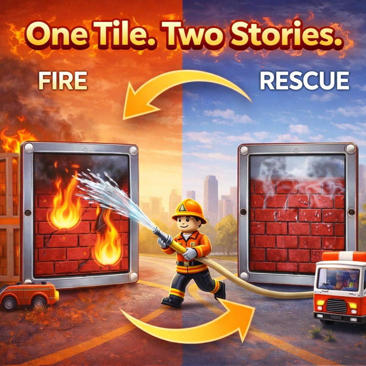 LATI Fire Rescue station tile to build a busy firehouse scene