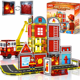 LATI Fire Rescue truck tile for imaginative rescue play and driving action