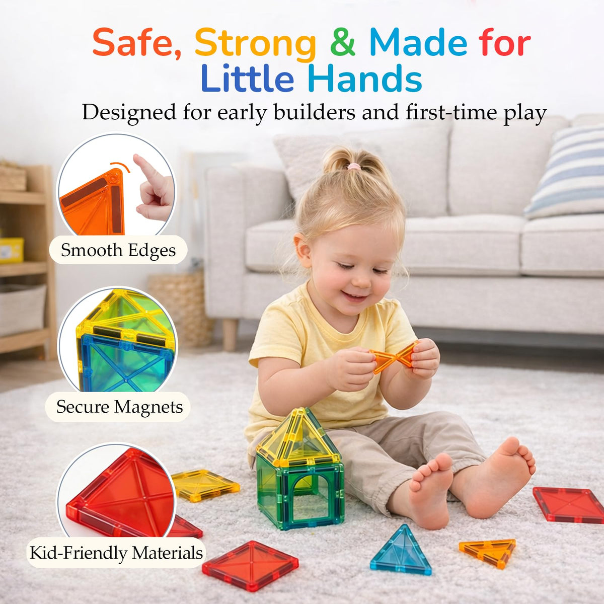 LATI tiles foster early geometry through easy-to-start square and triangle shapes.