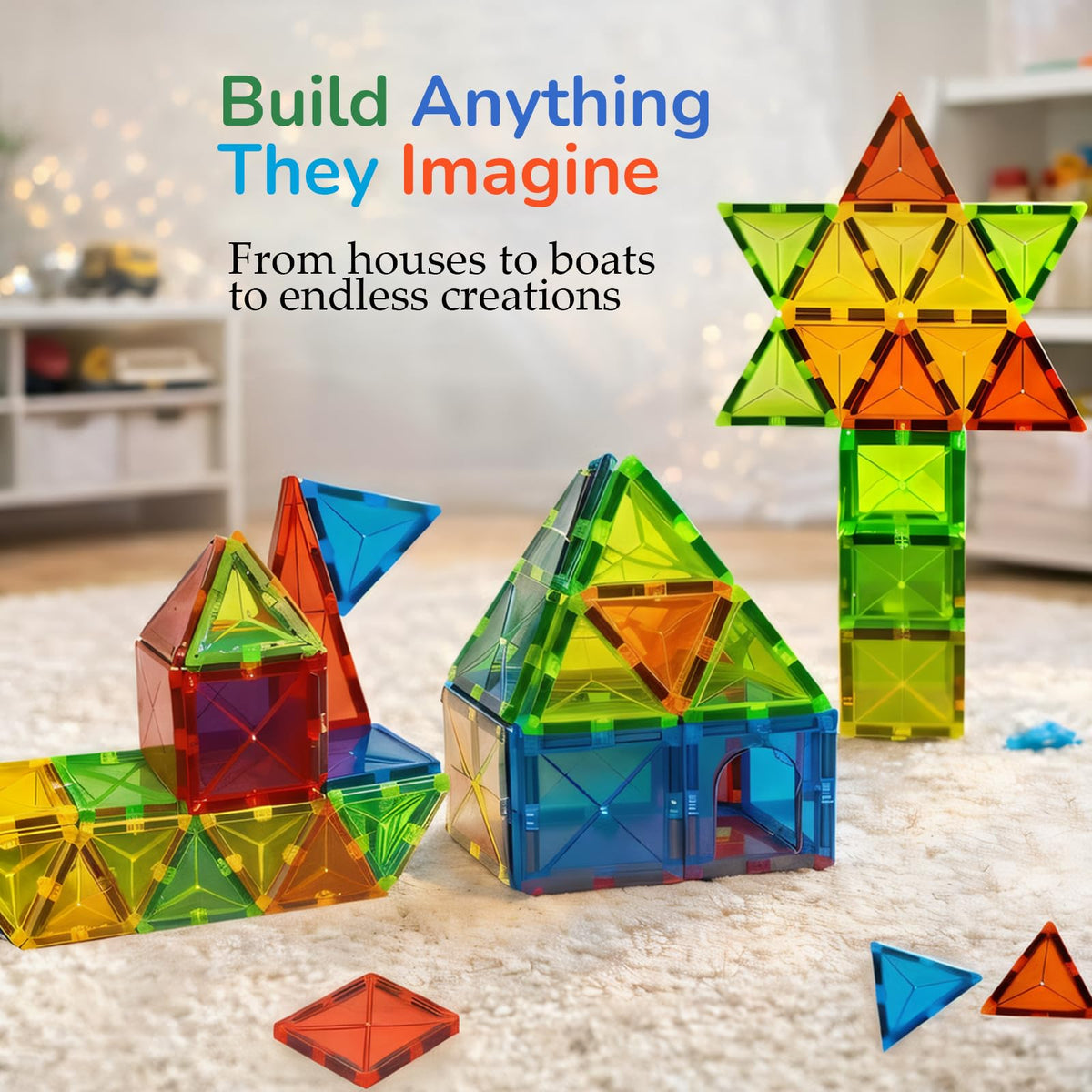 LATI Magnetic Tiles Starter Set inspires pattern discovery on magnetic surfaces.