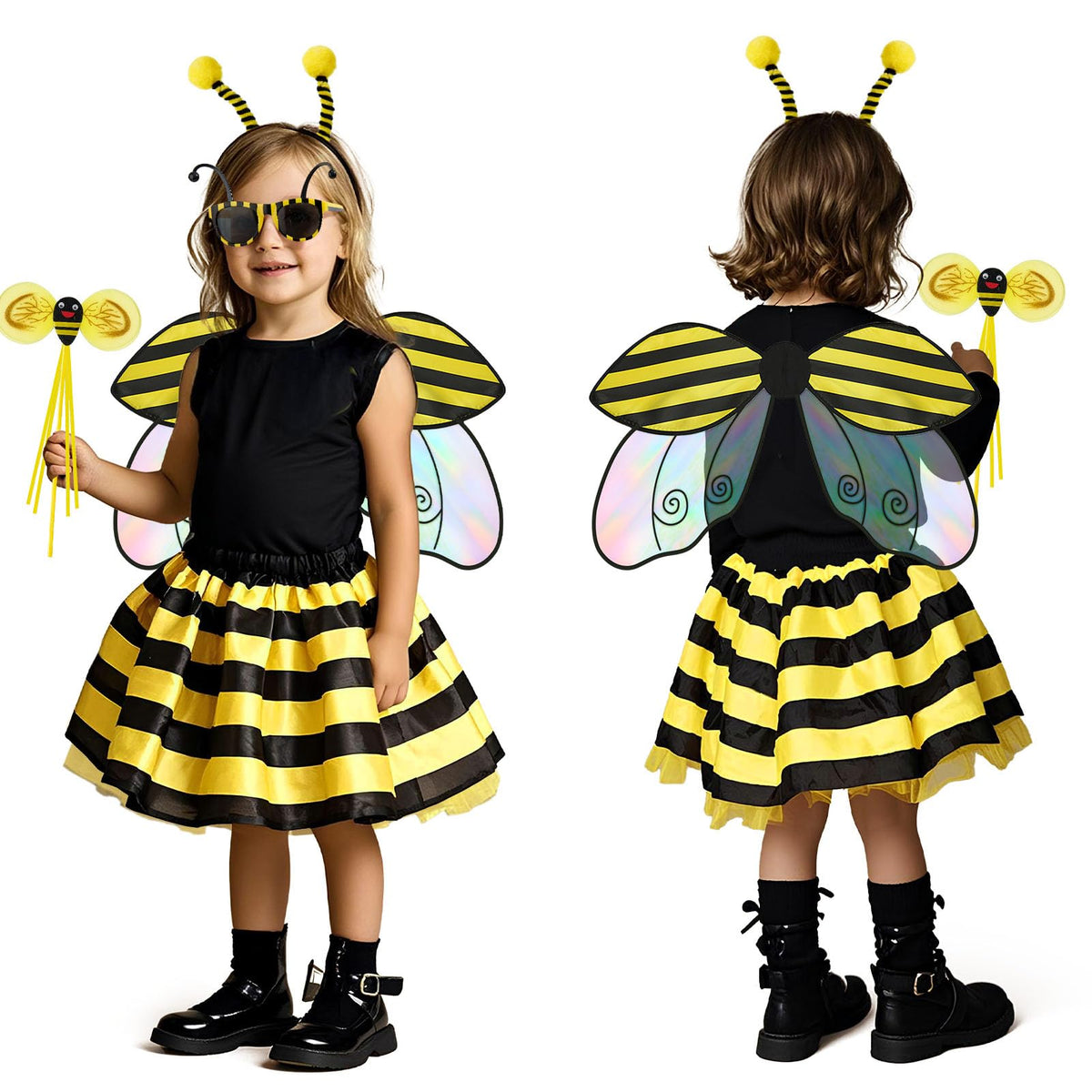 Latocos bee tutu skirt in yellow and black, comfortable for imaginative dress-up