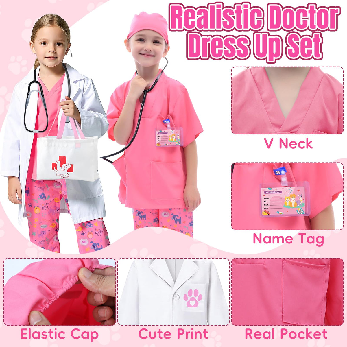 Latocos deluxe doctor bag stores accessories for organized pretend clinics