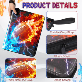 Lattlefnki football card binder waterproof faux leather protects cards from moisture and light