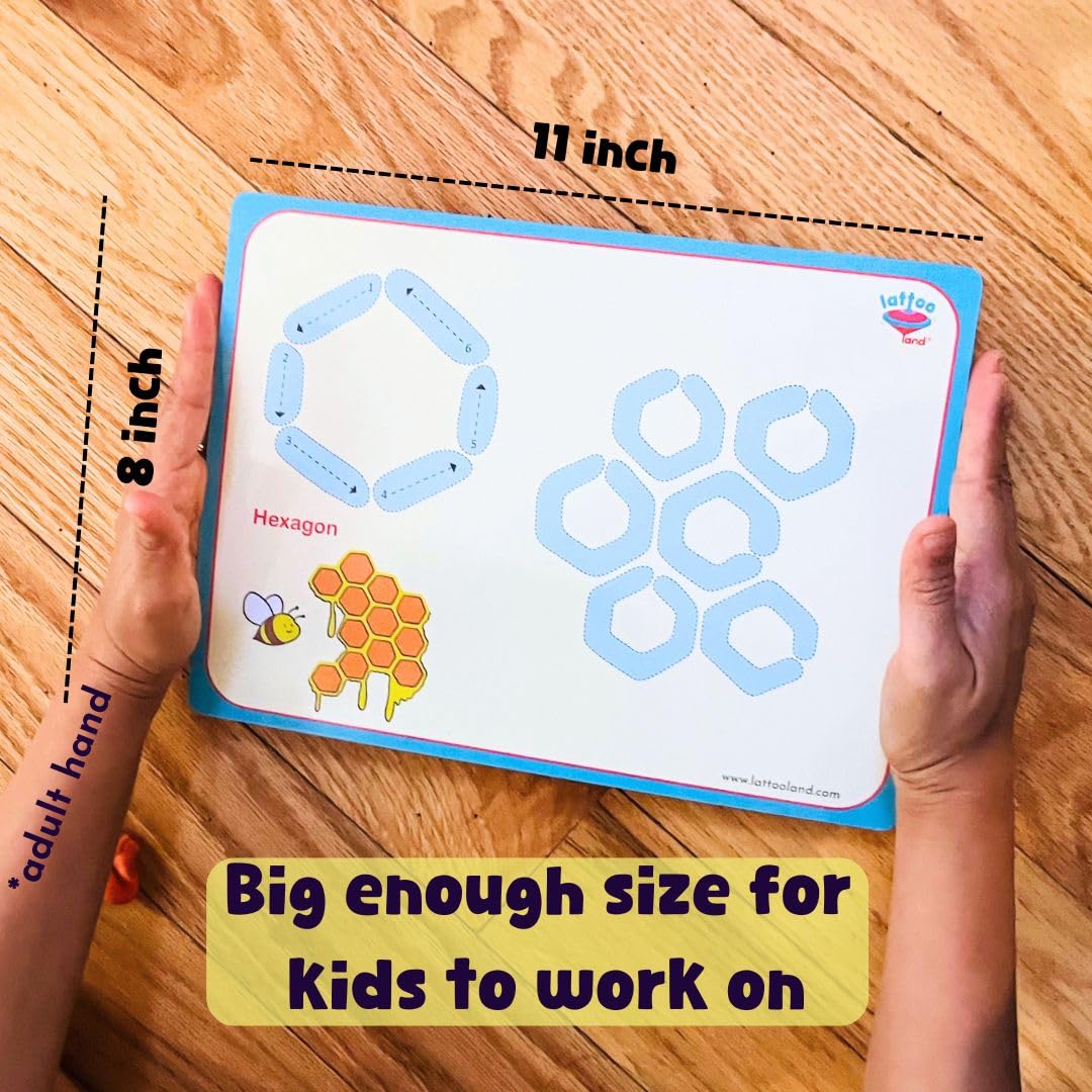Lattooland 36-card set enables multisensory alphabet, number and shape practice.