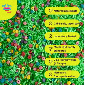 Lattooland Colorful rice mix enhances sorting and pouring fun for pre-k learners