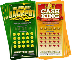 Laughing Smith prank lottery tickets front view with lifelike design for convincing surprises.