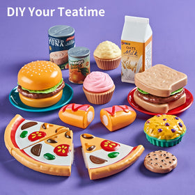 LAUGIGLE pretend-food burger variety supports storytelling and fine motor practice.