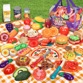 LAUGIGLE pretend-food storage bag keeps play ingredients organized and portable.
