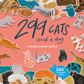 Laurence King 299 Cats (and a Dog) puzzle front cover for cozy cat-themed game nights