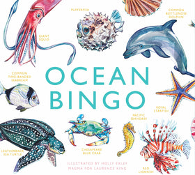 Laurence King Ocean Bingo cover with vibrant underwater artwork for family play.