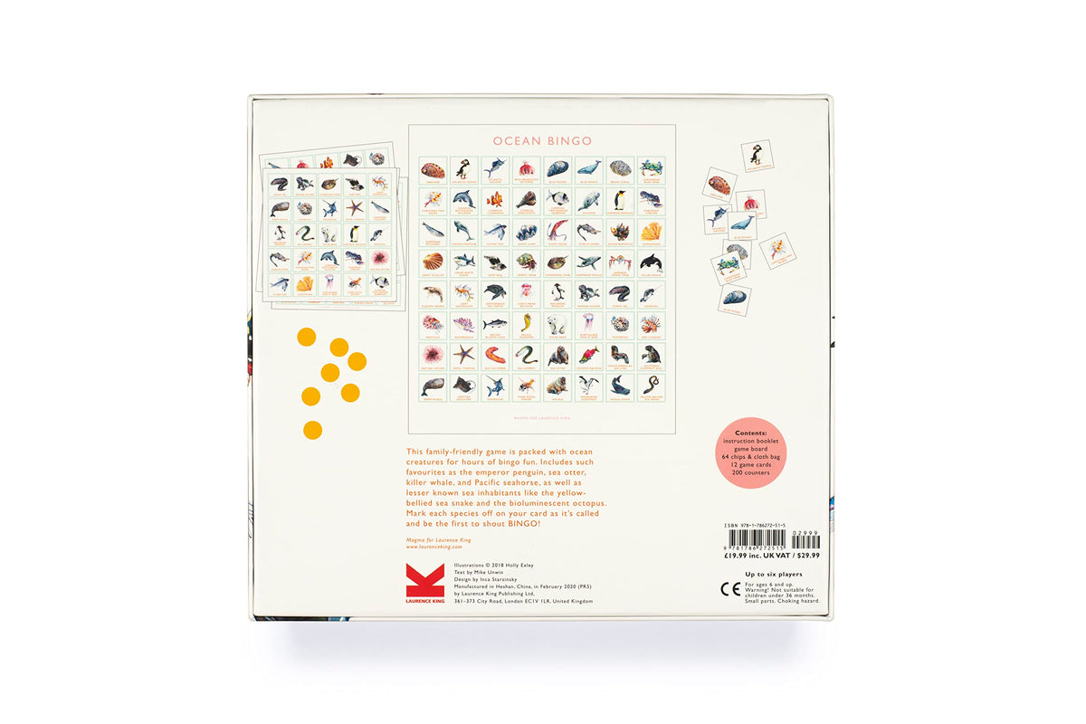 Laurence King Ocean Bingo emperor penguin card for engaging family learning.