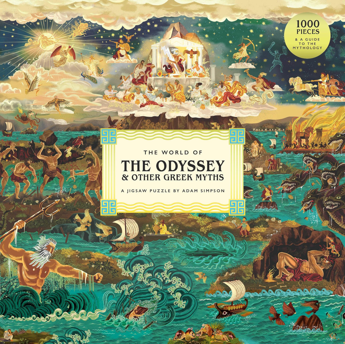 Laurence King World of the Odyssey puzzle cover shows vivid Odysseus scene for immersive family entertainment