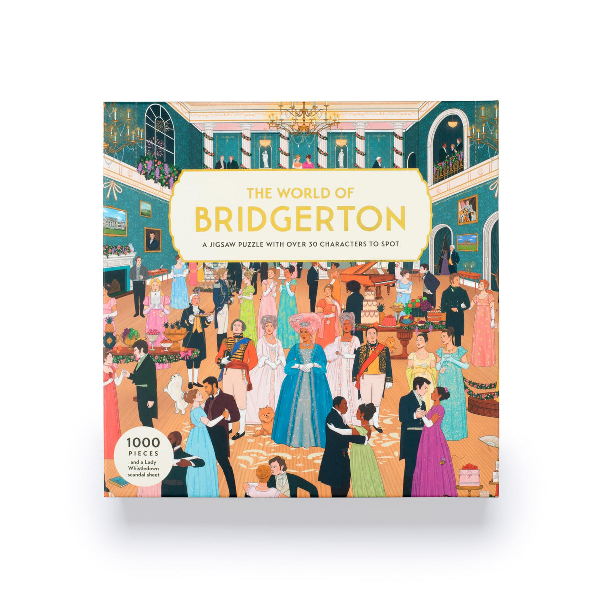 Laurence King Bridgerton puzzle cast-of-characters invites fans to spot familiar faces.