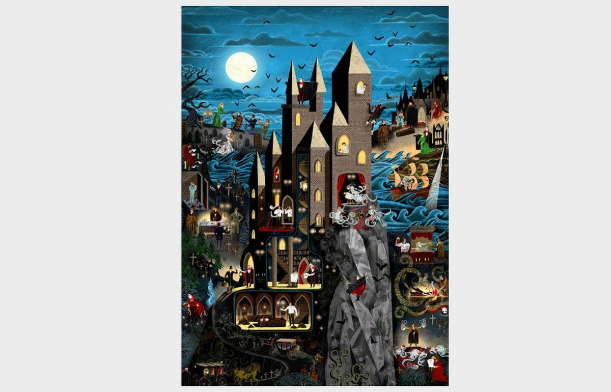 Laurence King World of Dracula puzzle illustration detail highlights key scenes for collectors.