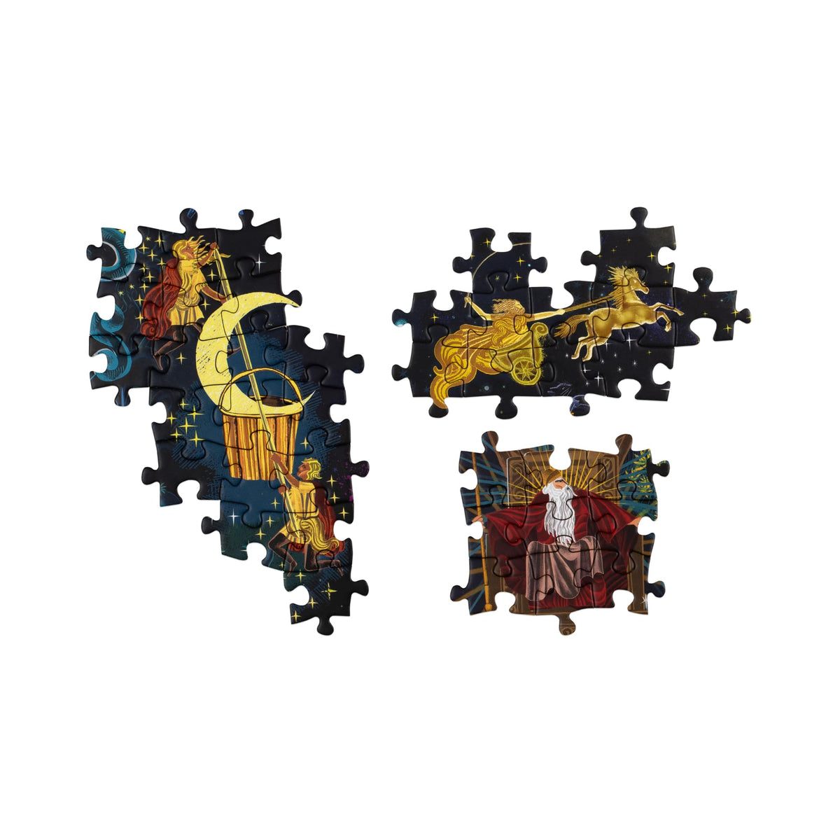 Laurence King World of Norse Mythology puzzle Baldur artwork; promotes patience and immersive myth exploration.