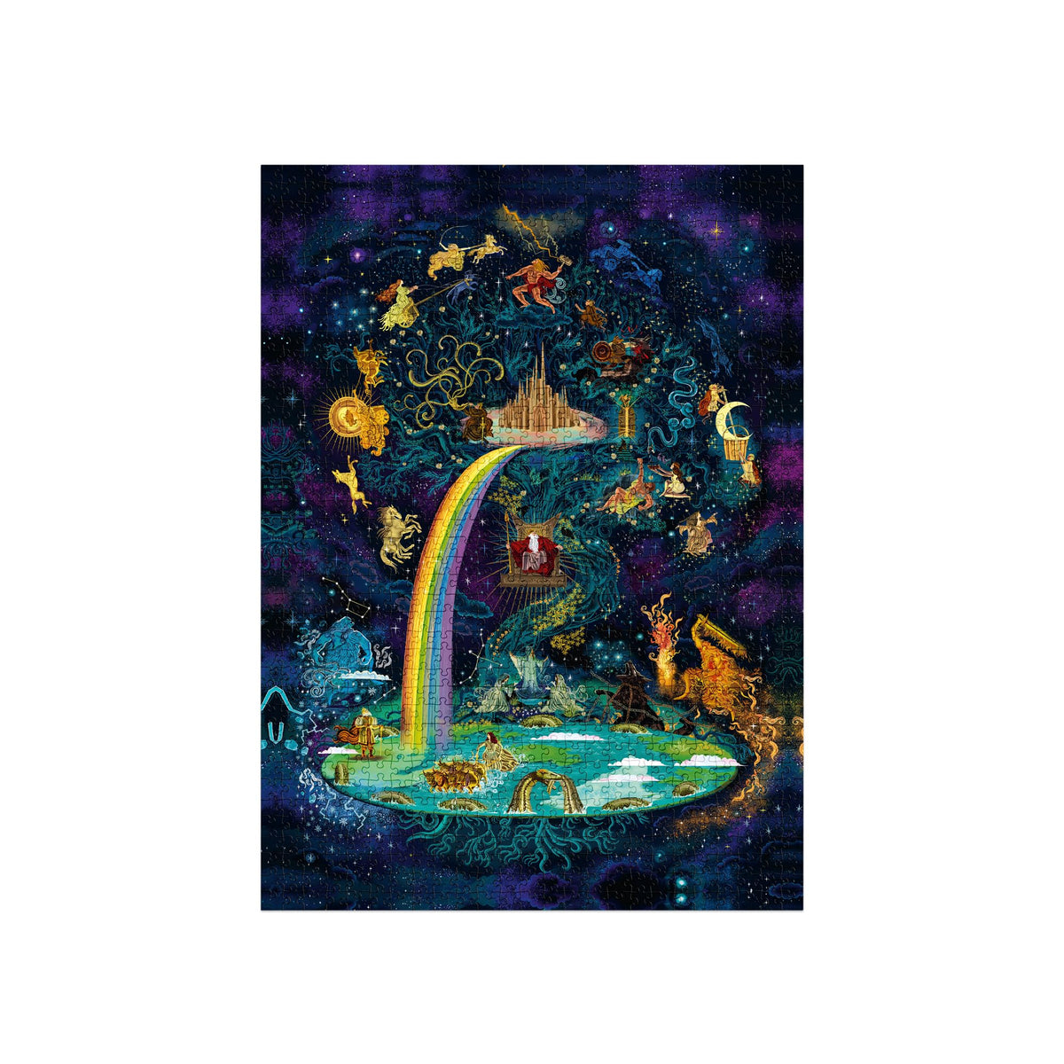 Laurence King World of Norse Mythology puzzle poster introduction for myth figures.